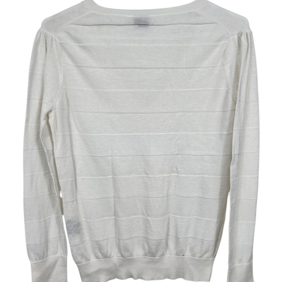 Icône linen-cotton white vneck summer, Msheer, long sleeves Coastal Clean Chic - Picture 9 of 9